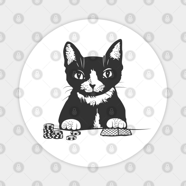 Poker Cat Face Magnet by runcatrun